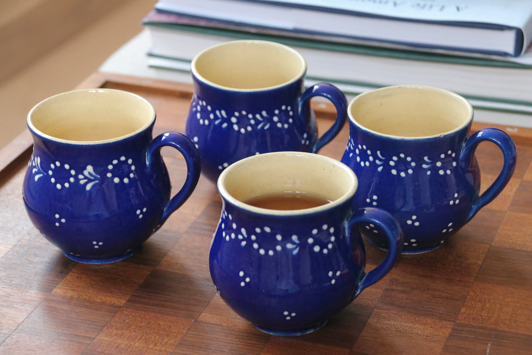 Set of 4 Blue Bubble Mugs