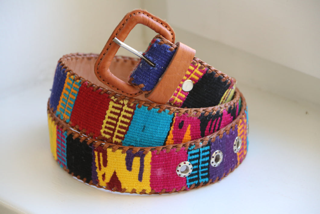 leather belt hand loomed